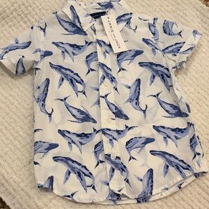 Janie and Jack Blue Whale Pattern Shirt
